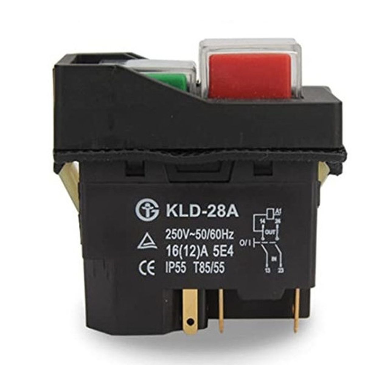 KUANGYE - Interruptor Pulsador Electromagnético Herramientas 220v 16a De 5 Pine