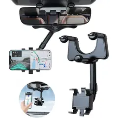 KUANGYE - Soporte Celular Auto Porta Espejo Retrovisor Girar 360 Grado