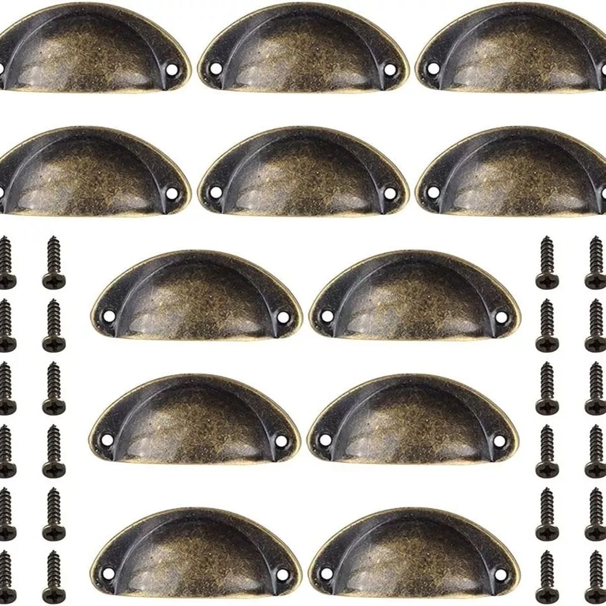 KUANGYE - 12 Unids Tiradores De Cajón Mueble Manilla Mango - Tornillos