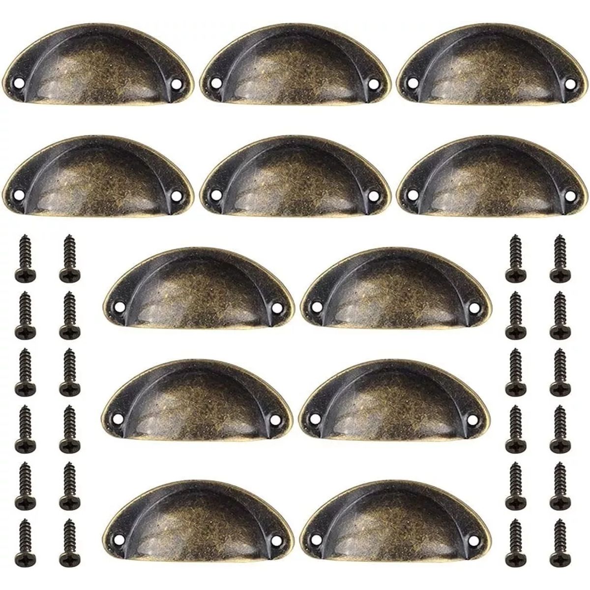 KUANGYE - 12 Unids Tiradores De Cajón Mueble Manilla Mango - Tornillos