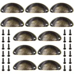 KUANGYE - 12 Unids Tiradores De Cajón Mueble Manilla Mango - Tornillos