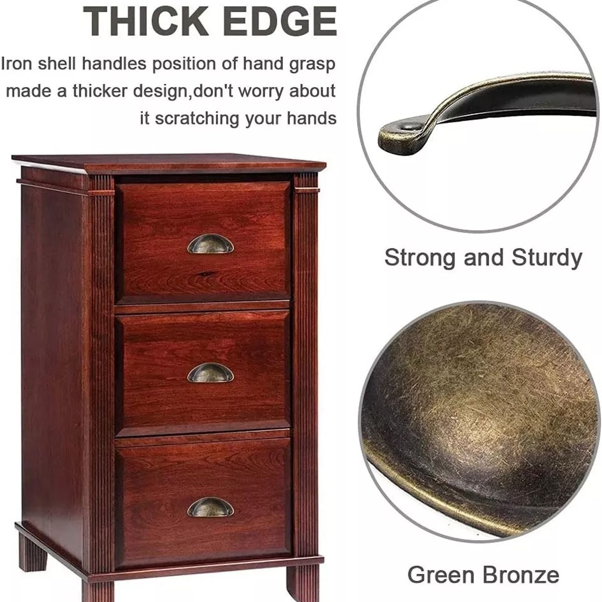 KUANGYE - 12 Unids Tiradores De Cajón Mueble Manilla Mango - Tornillos