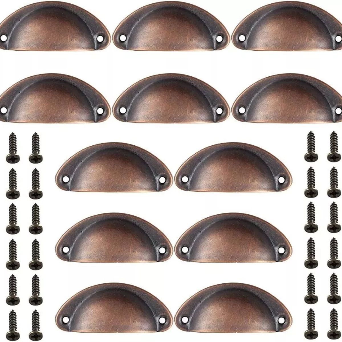 KUANGYE - 12 Unids Tiradores De Cajón Mueble Manilla Mango Con Tornillos