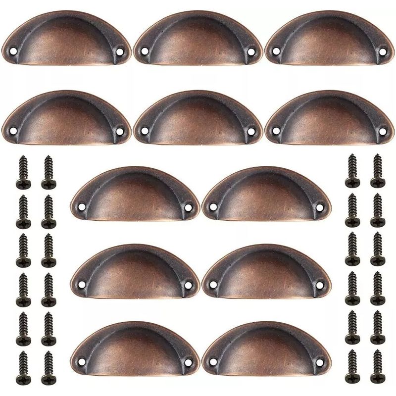 KUANGYE - 12 Unids Tiradores De Cajón Mueble Manilla Mango Con Tornillos
