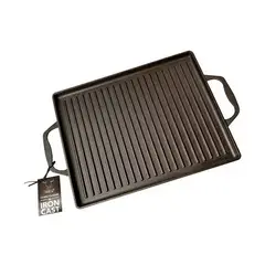GENERICO - Plancha Churrasquera Fierro Fundido 44x28 Con Asas