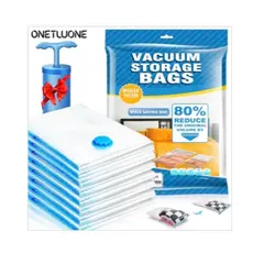 GENERICO - Bolsas Organizadoras Al Vacio Con Bomba Manual 8 Unidades