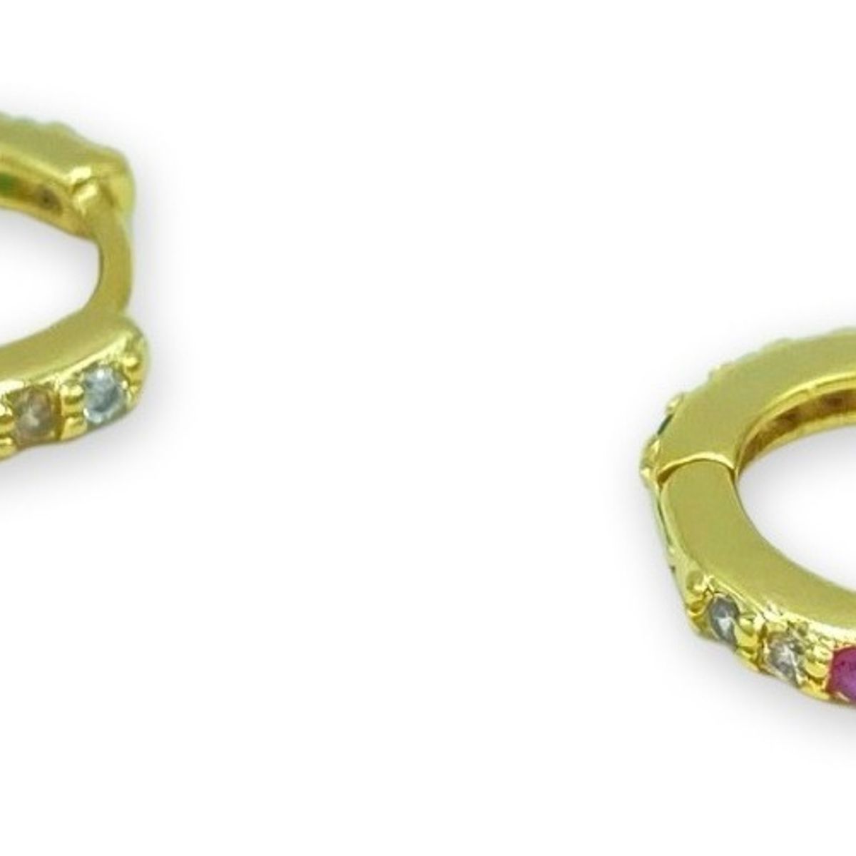 GENERICO - Aros Argolla Pequeño Colores Niña Plata S925 Baño Oro caja