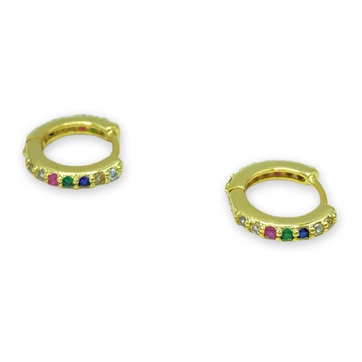 GENERICO - Aros Argolla Pequeño Colores Niña Plata S925 Baño Oro caja