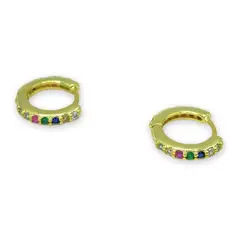 GENERICO - Aros Argolla Pequeño Colores Niña Plata S925 Baño Oro caja