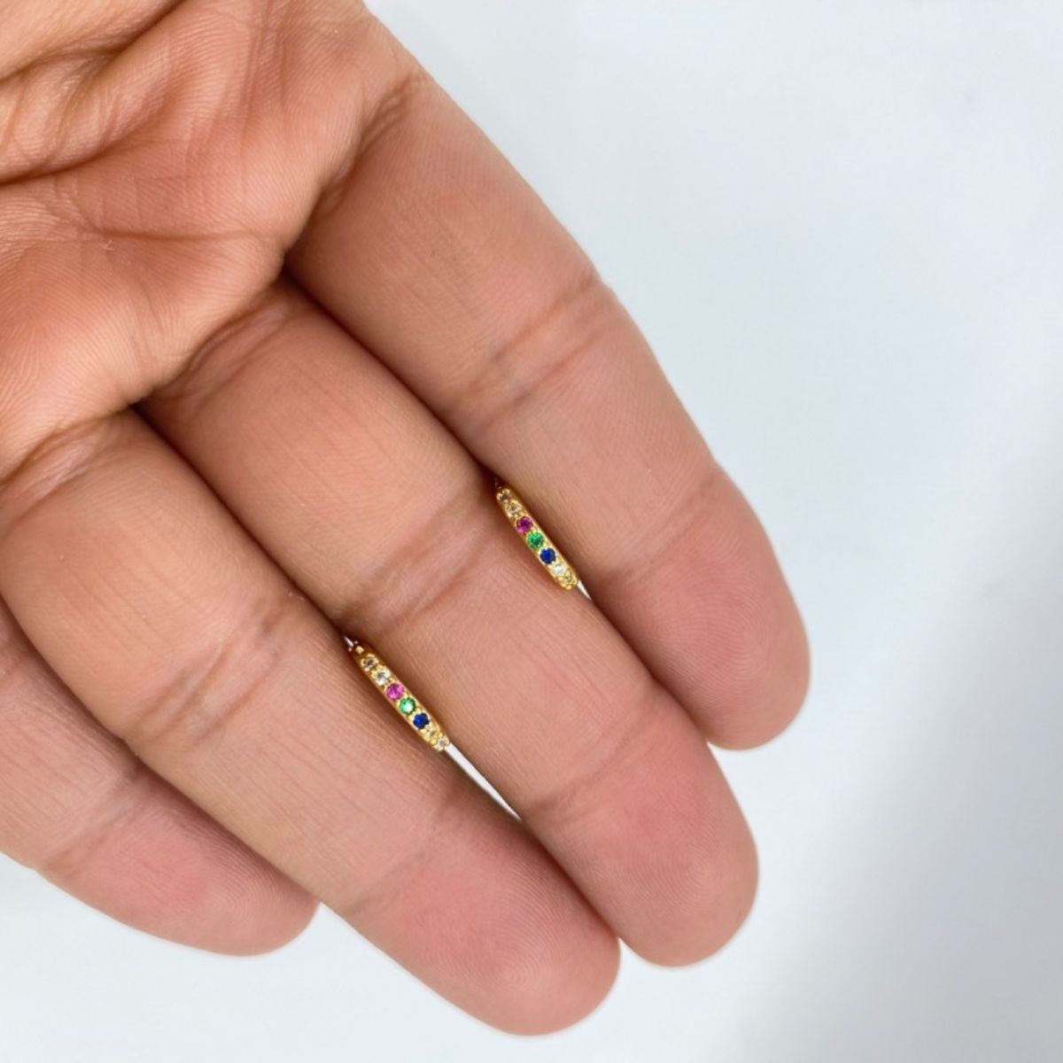 GENERICO - Aros Argolla Pequeño Colores Niña Plata S925 Baño Oro caja