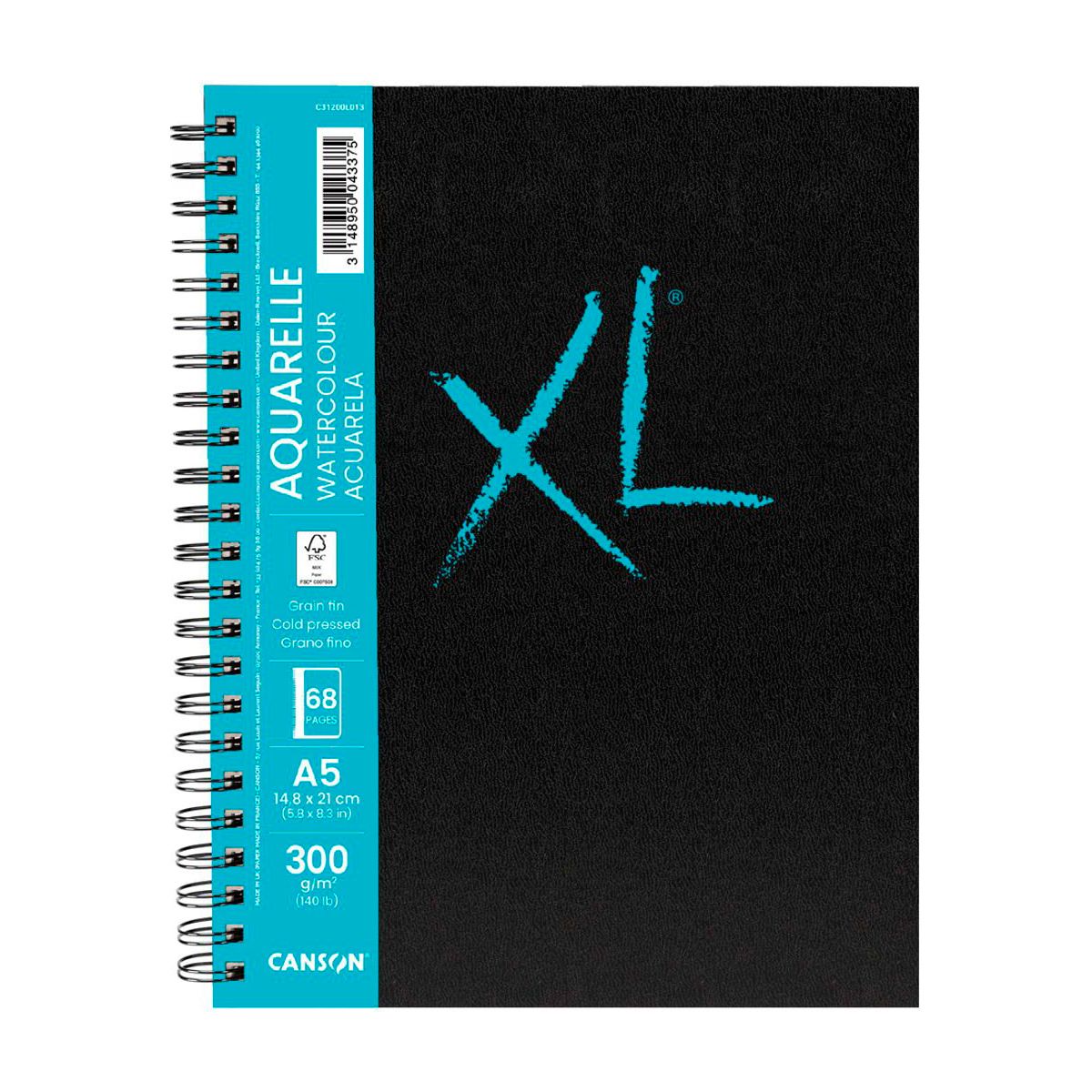 CANSON - Cuaderno Artbook XL Aquarelle A5 300grs 34hjs - Canson