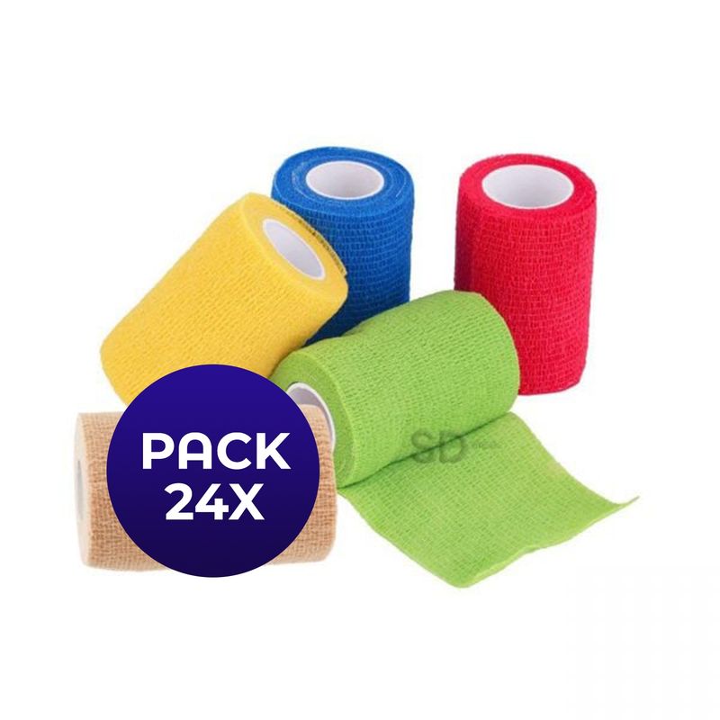 GENERICO - Venda Autoadherente tipo Coban 7.5 cm Rojo Pack 24x