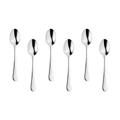 GENERICO - Set 6 Cucharas De Café Y Postres Acero Inoxidable