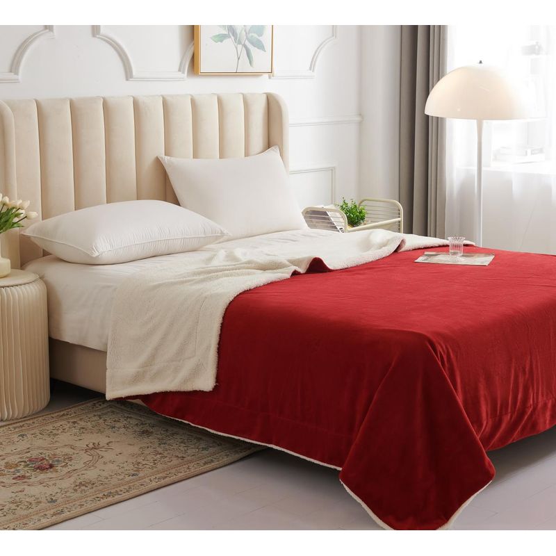 ANGELES DEL HOGAR - Frazada Sherpa Con chiporro 2 Plazas 200x230