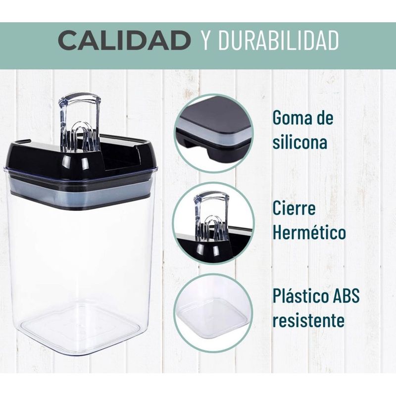 GENERICO - Contenedores Alimento Hermeticos Set 5 Apilable Cierre Facil