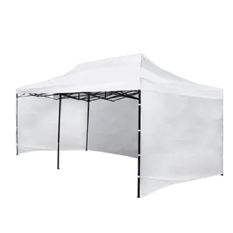 GENERICO - Toldo Plegable 3x6 Lona Impermeable Con Laterales Blanco con filtro UV
