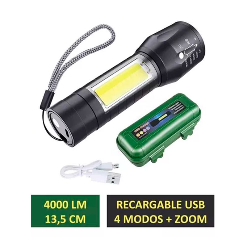 GENERICO - Linterna Mini Recargable Usb Tactica De Larga Distancia