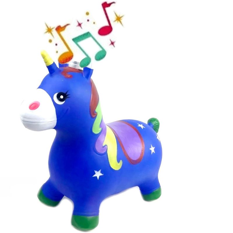 GENERICO - Pony unicornio Saltarín Luz Y Sonidos Niños Didáctico azul