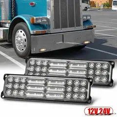 GENERICO - X2 Luz Led De Trocha Destellante Luz Advertencia 12v - 24v