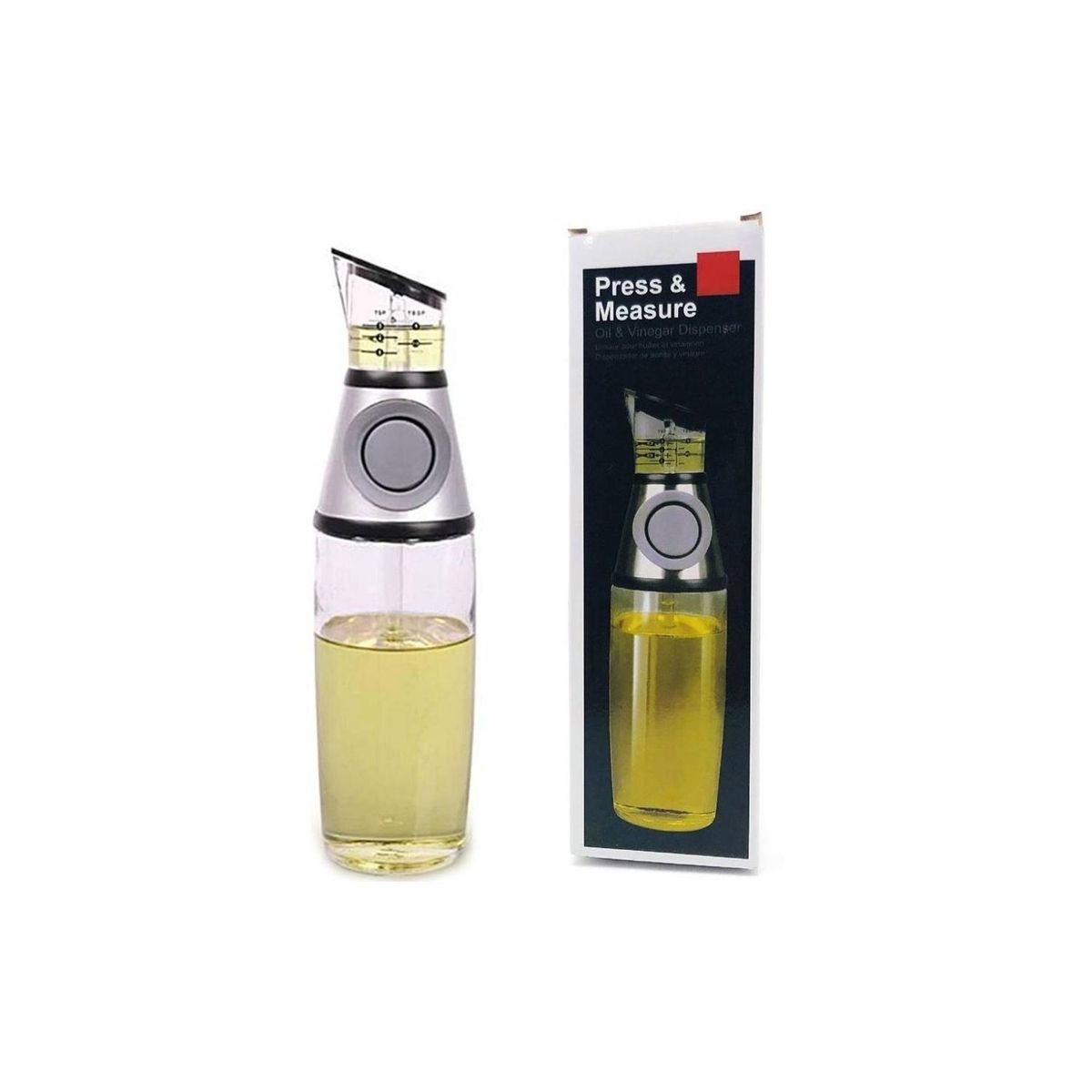 GENERICO - Dispensador De Aceite O Vinagre Para Cocina 500ml Vidrio