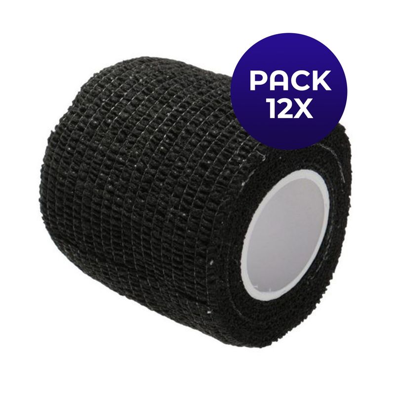 GENERICO - Venda Autoadherente tipo Coban 5 cm Negro Pack 12x