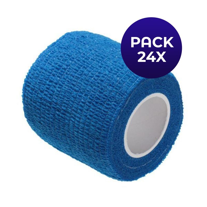 GENERICO - Venda Autoadherente tipo Coban 5 cm Azul Pack 24x