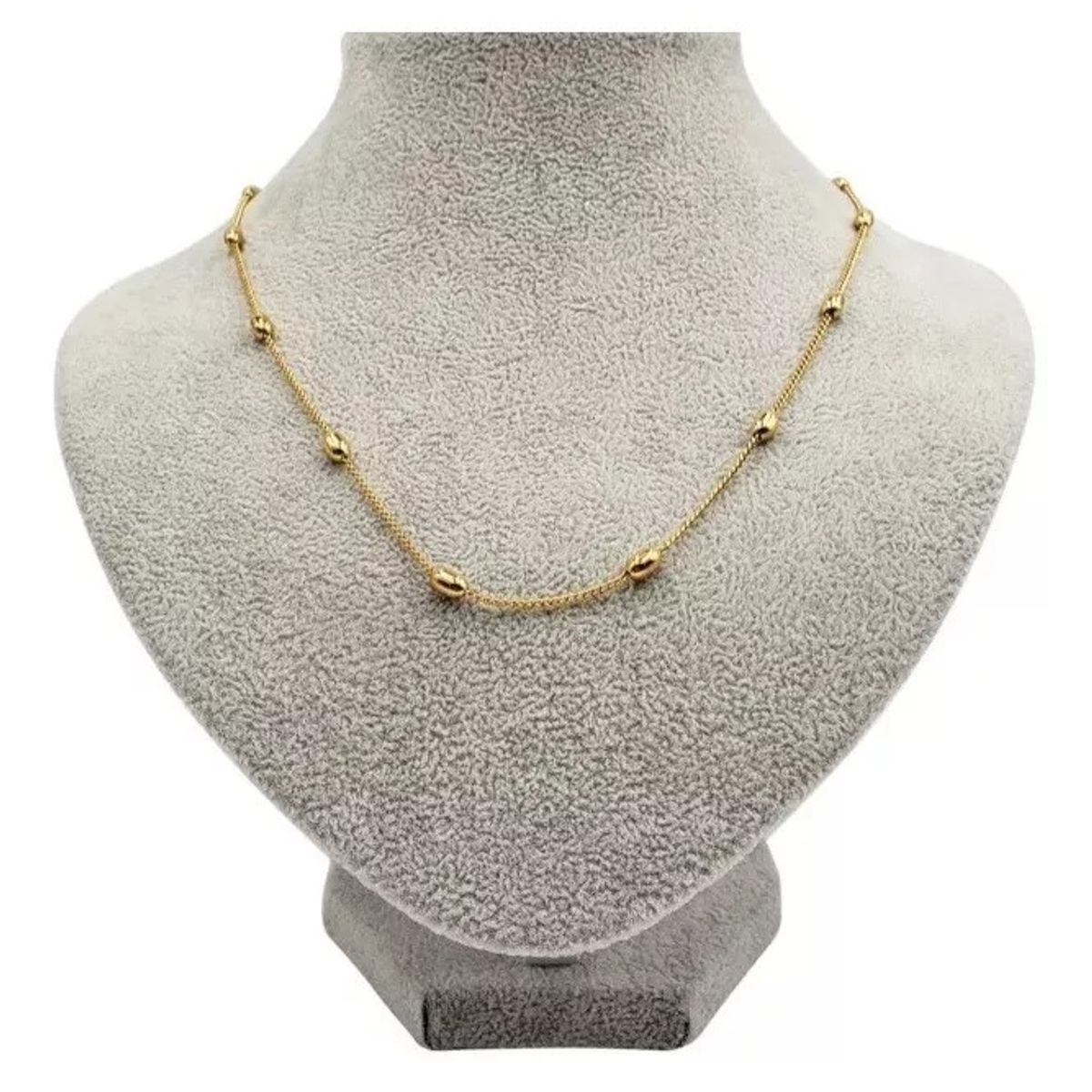 GENERICO - Collar cuentillas con baño de Oro 18K ajustable