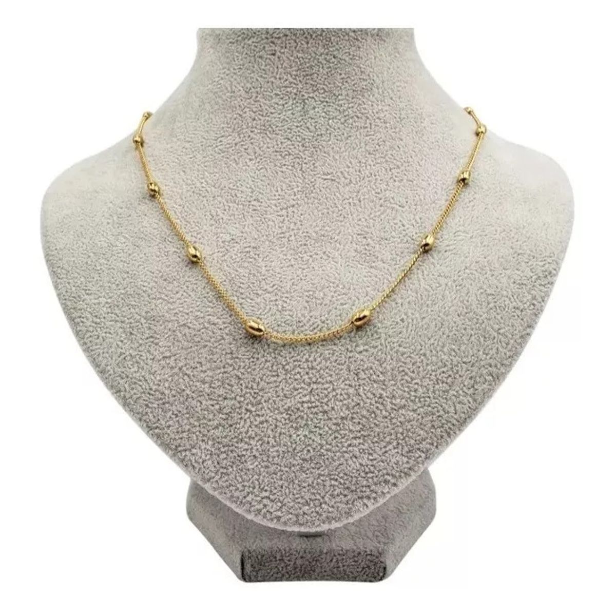 GENERICO - Collar cuentillas con baño de Oro 18K ajustable