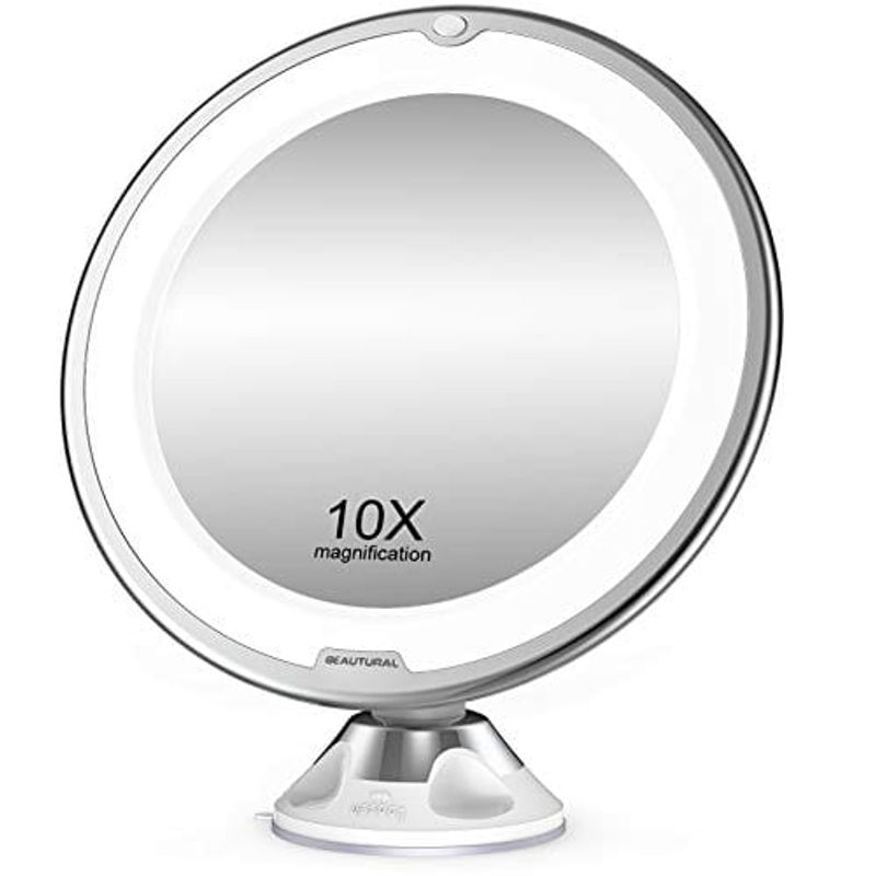 GENERICO - Espejo Con Luz Led Para Maquillaje Plegable  Aumento X10