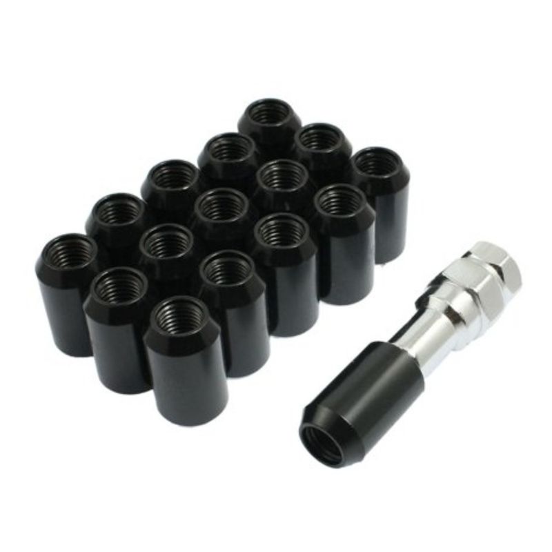 GENERICO - X16 Tuercas De Seguridad Llanta + Llave Allen 12x1.5 NEGRO
