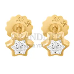 GRANDLIFE - AROS ORO 18 KILATES ESTRELLA PARA TODAS LAS EDADES