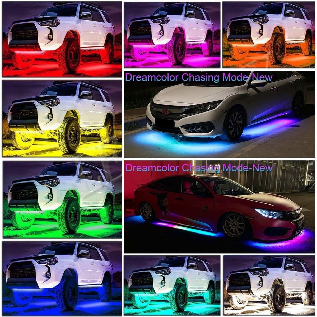 GENERICO - X4 Luz De Chasis Exterior Arcoiris Rgb Bt App Auto Tuning