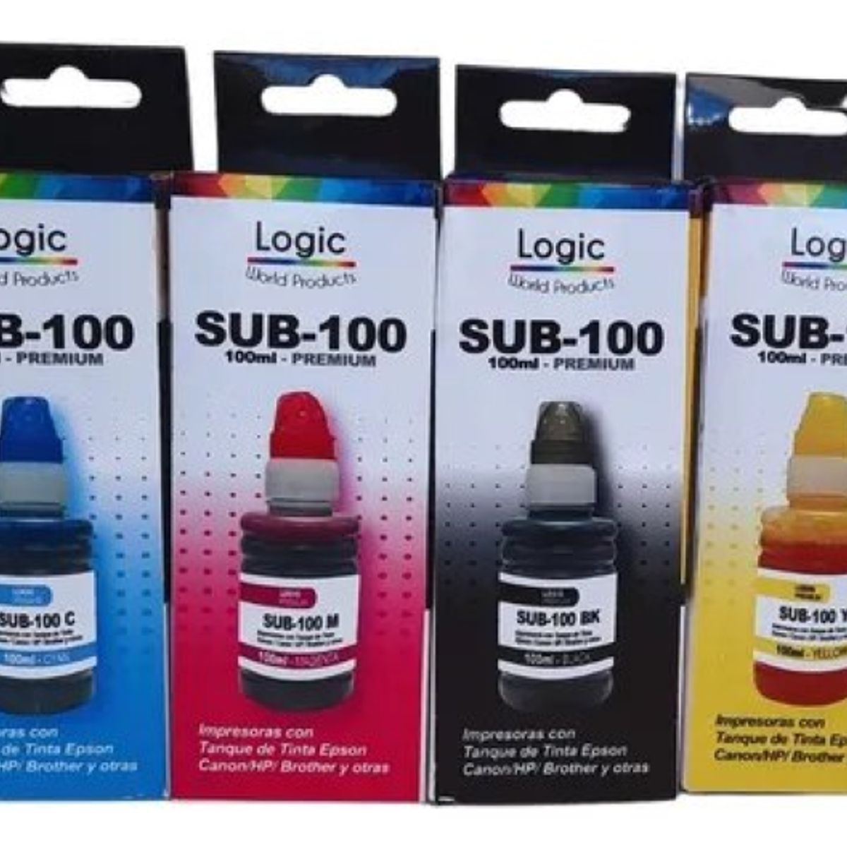 LOGIC - Pack 4 Tintas Sublimación Premium 100 ml Estampar SUB-100