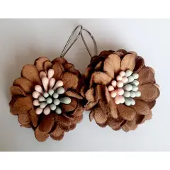 CATHALIFAUDJOYAS - Aros flor tela petalos CathalifaudJoyas…