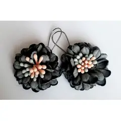 CATHALIFAUDJOYAS - Aros flor tela petalos