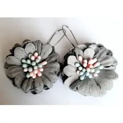 CATHALIFAUDJOYAS - Aros flor tela petalos CathalifaudJoyas…