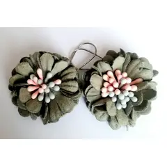 CATHALIFAUDJOYAS - Aros flor tela petalos