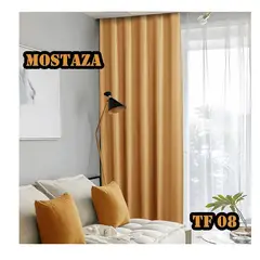 GENERICO - Cortinas blackout engomadas MOSTAZA