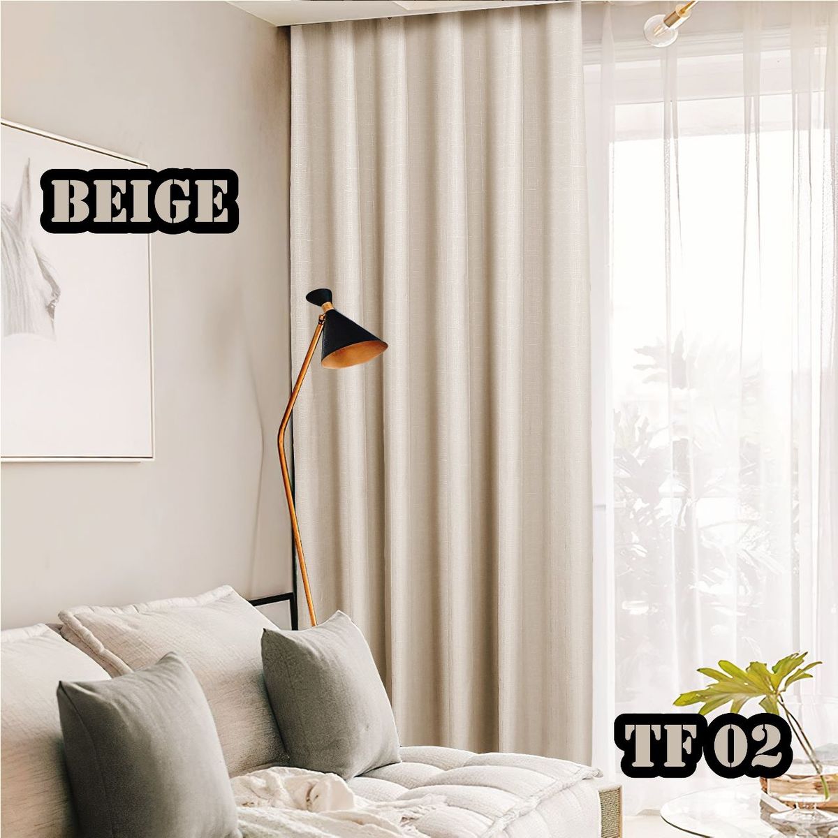 GENERICO - Cortinas blackout engomadas BEIGE