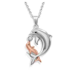ARANY JOYAS - Collar Plata Mamá Bebé Delfín
