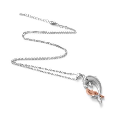 Imagen 2 del producto Collar Plata Mamá Bebé Delfín