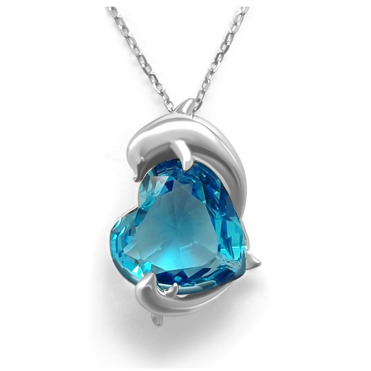 ARANY JOYAS - Collar Plata Delfines Corazón Calipso