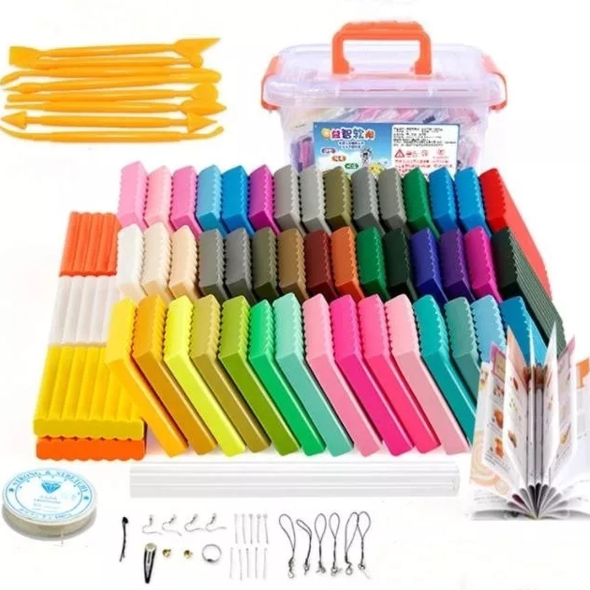 KUANGYE - Kit Arcilla Polimérica 50 Colores Más Accesorios