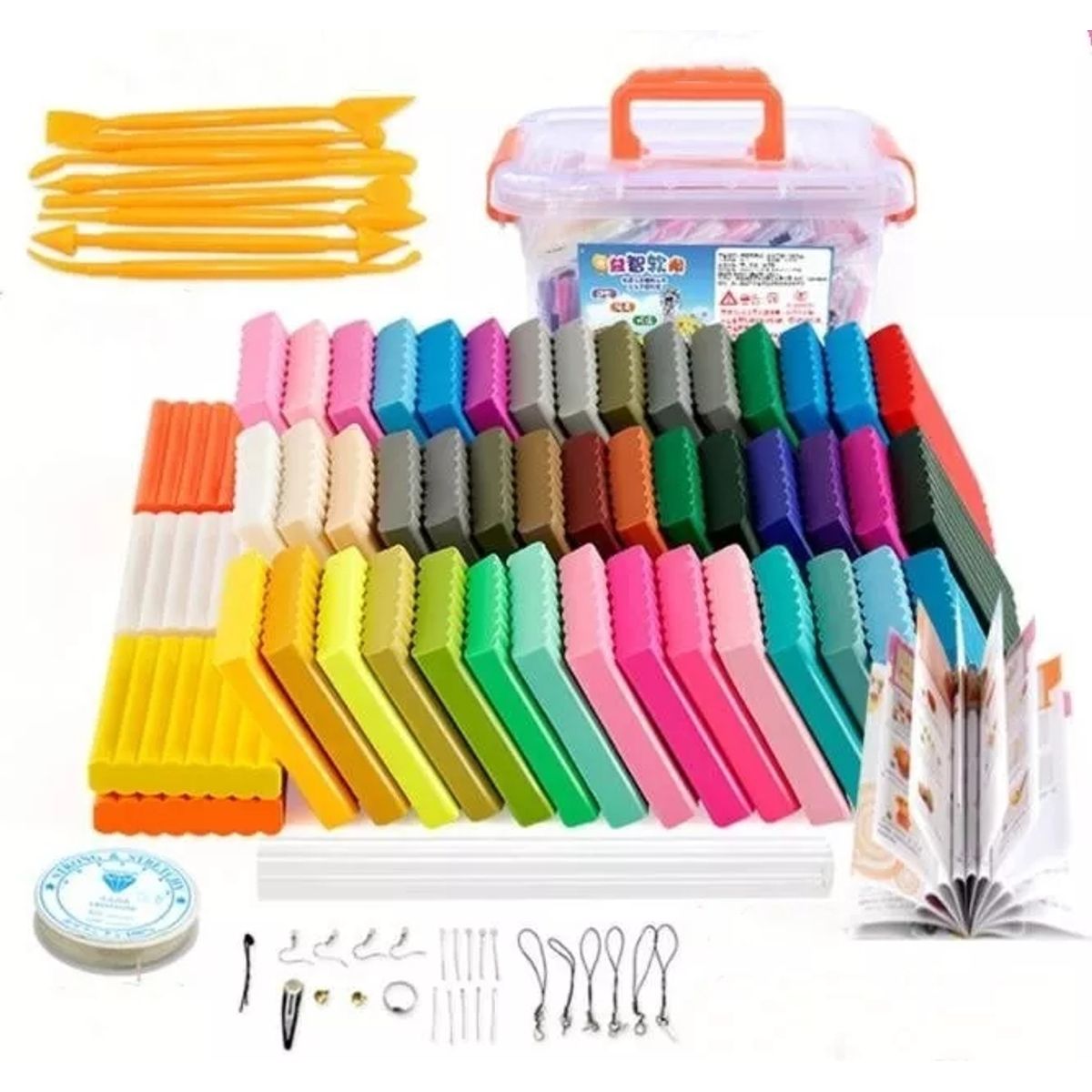 KUANGYE - Kit Arcilla Polimérica 50 Colores Más Accesorios