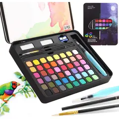 KUANGYE - Kit De Acuarela En Pastilla Profesional 48 Colores