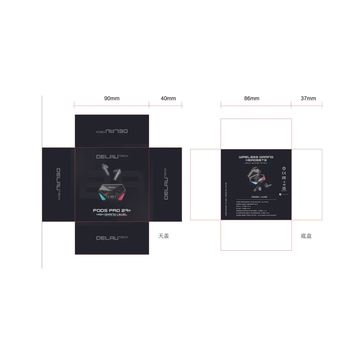 DELAV - Audífonos Bluetooth Gamer Delavtech Pods Pro Game Z9+ Wireless 5 hrs