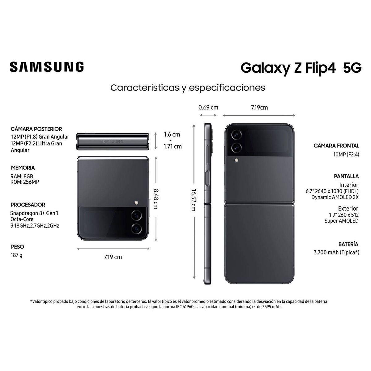 SAMSUNG - Samsung Galaxy Z Flip4 5G 256GB - Reacondicionado - Negro