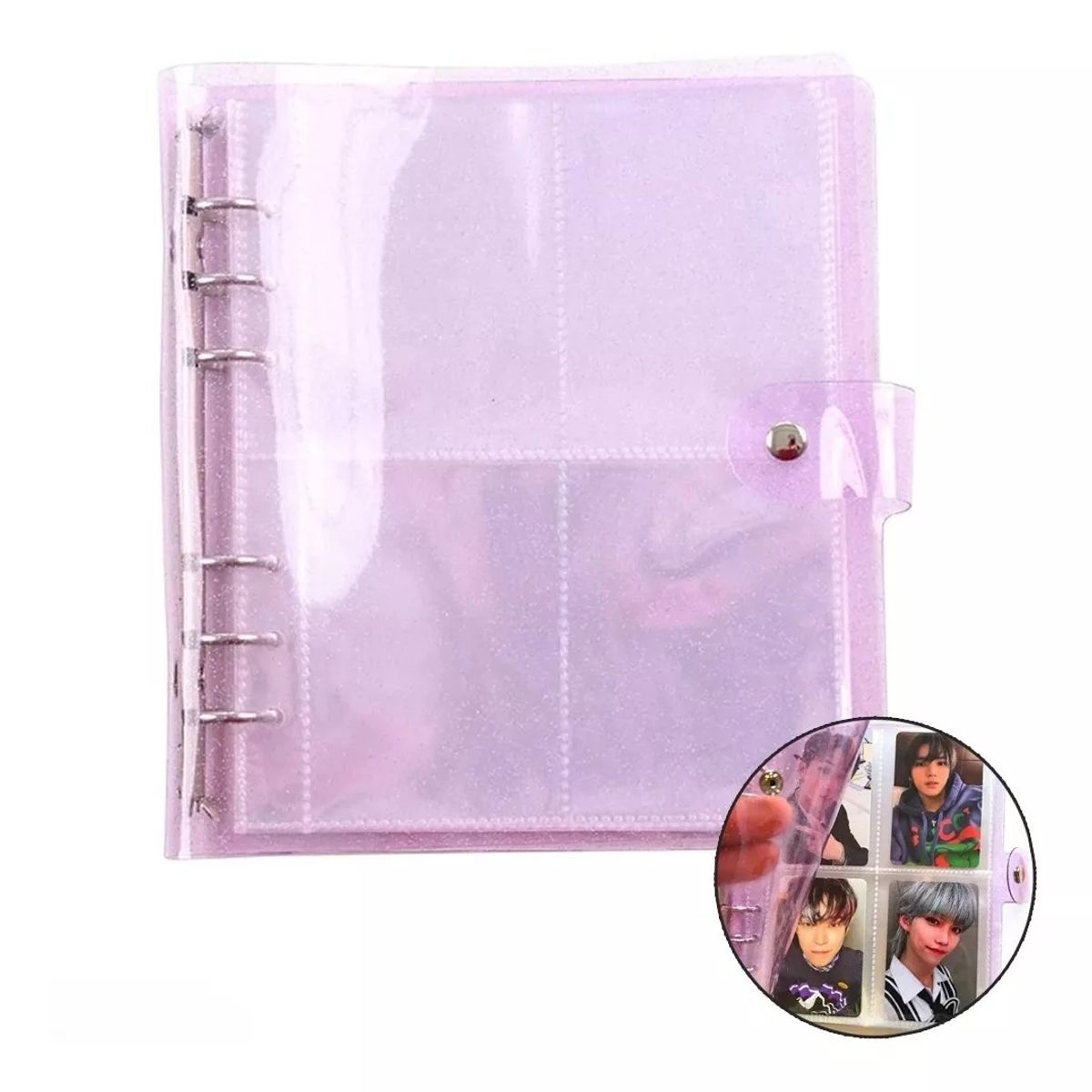 KUANGYE - Carpeta 3 Pulgada Transparente Binder Photocards Álbumes 200 Bolsillos