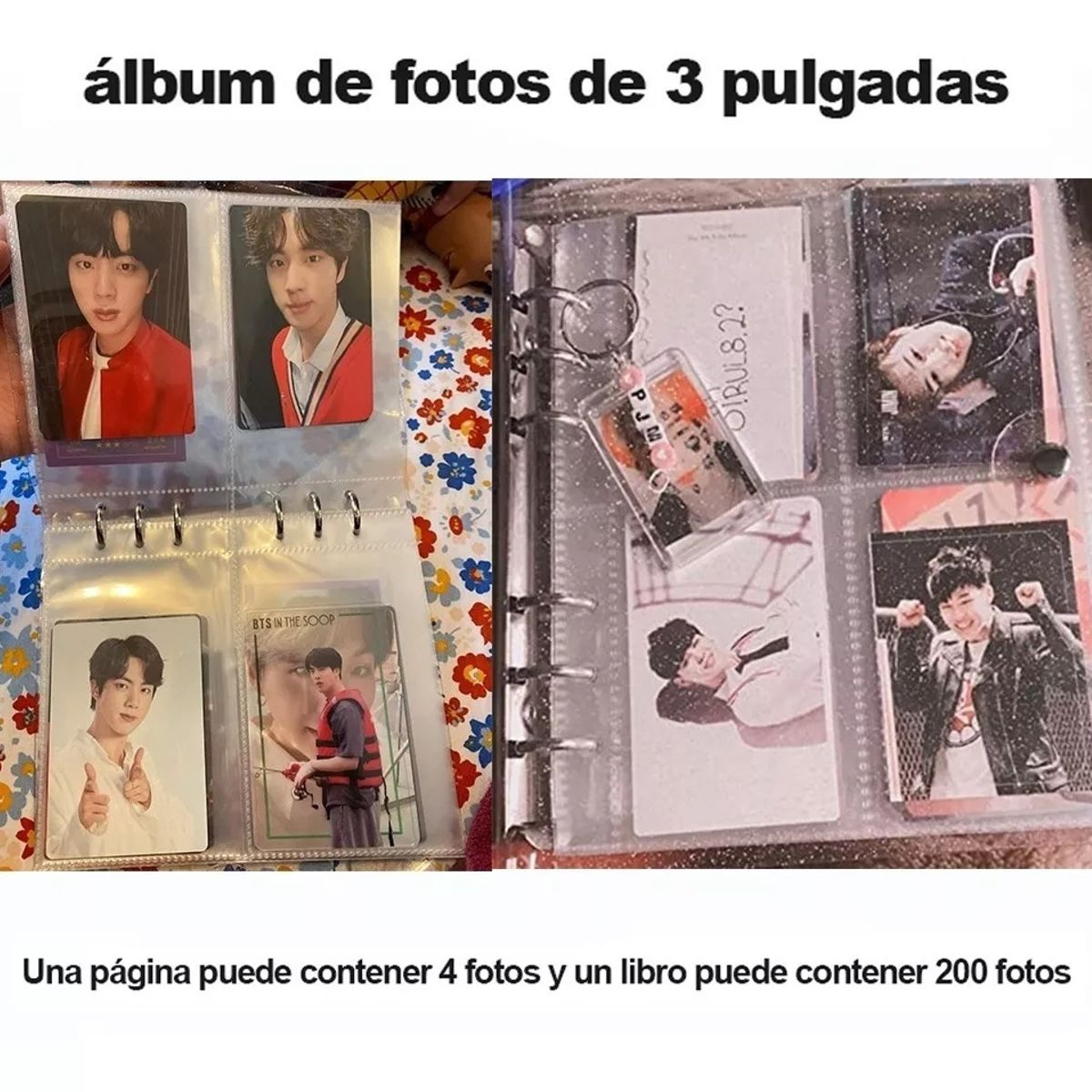 KUANGYE - Carpeta 3 Pulgada Transparente Binder Photocards Álbumes 200 Bolsillos