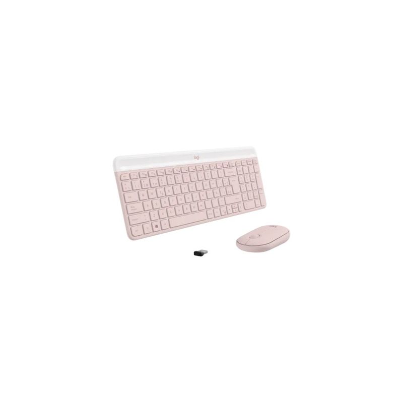 LOGITECH - Kit Teclado + Mouse Logitech MK470 Dongle USB Rosado LOGITECH